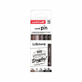Rotulador uniball pin lettering blister de 5 unidades colores surtidos - 302422073