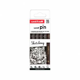 Rotulador uniball pin sketching color negro blister de 5 unidades - 302422080