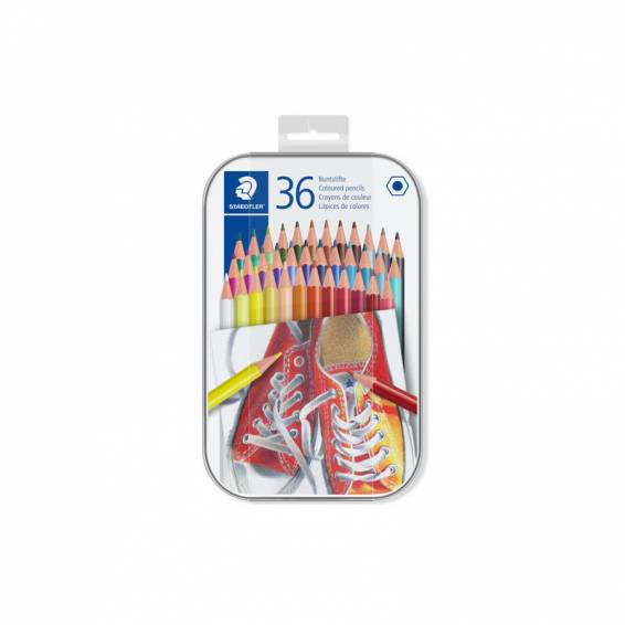 Lapices de colores staedtler caja metalica de 36 unidades colores surtidos - 175 M36