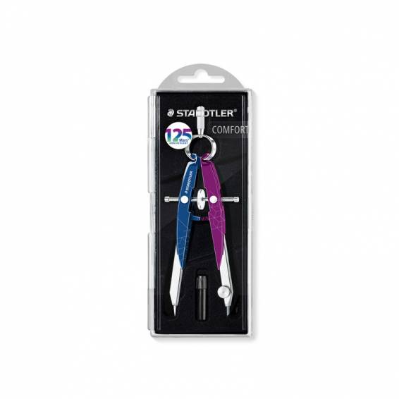 Compas staedtler micrometrico mars 556 azul lila con husillo y rueda central - 556 00-MA2