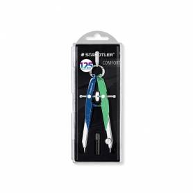 Compas staedtler micrometrico mars 556 azul verde con husillo y rueda central - 556 00-MA1
