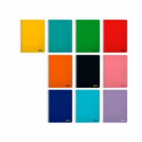 Cuaderno espiral liderpapel din a5 smart tapa blanda 80h 75gr cuadro 8mm con margen colores surtidos - BC09