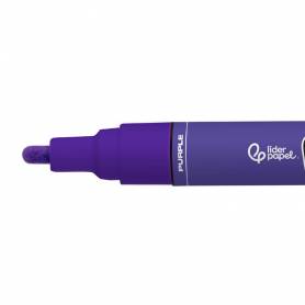 Rotulador liderpapel acrylic base agua todo tipo de superficie punta redonda 3 mm purpura - RT79