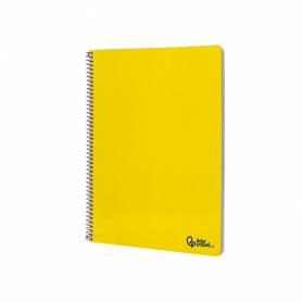 Cuaderno espiral liderpapel din a4 smart tapa blanda 80h 75gr pauta 3,5mm con margen color amarillo - BF160