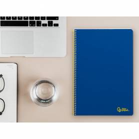 Cuaderno espiral liderpapel din a4 smart tapa blanda 80h 75gr pauta 3,5mm con margen color azul oscuro - BF161