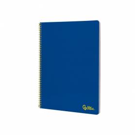 Cuaderno espiral liderpapel din a4 smart tapa blanda 80h 75gr pauta 3,5mm con margen color azul oscuro - BF161
