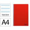 Cuaderno espiral liderpapel din a4 smart tapa blanda 80h 75gr pauta 3,5mm con margen color rojo - BF164