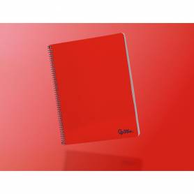 Cuaderno espiral liderpapel din a4 smart tapa blanda 80h 75gr pauta 3,5mm con margen color rojo - BF164