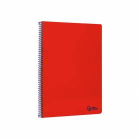 Cuaderno espiral liderpapel din a4 smart tapa blanda 80h 75gr pauta 3,5mm con margen color rojo - BF164