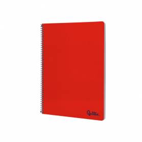 Cuaderno espiral liderpapel din a4 smart tapa blanda 80h 75gr pauta 3,5mm con margen color rojo - BF164