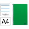 Cuaderno espiral liderpapel din a4 smart tapa blanda 80h 75gr pauta 3,5mm con margen color verde - BF165