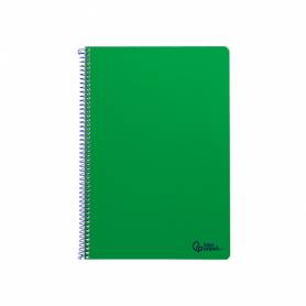 Cuaderno espiral liderpapel din a4 smart tapa blanda 80h 75gr pauta 3,5mm con margen color verde - BF165