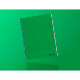 Cuaderno espiral liderpapel din a4 smart tapa blanda 80h 75gr pauta 3,5mm con margen color verde - BF165