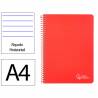 Cuaderno espiral liderpapel din a4 witty tapa dura 80h 90gr rayado horizontal con margen color rojo - BF170