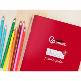 Libreta liderpapel pautaguia tapa cartoncillo 32h din a5+ 75gr cuadriculado pautado 4mm con margen 6 colores surtidos - LB36