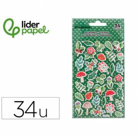 Pegatinas imaginovo flores vintage de papel 190x100 mm en blister - VP29