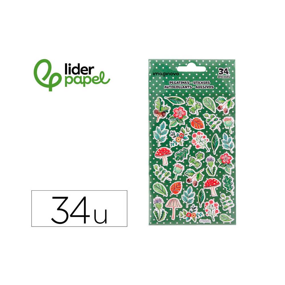Pegatinas imaginovo flores vintage de papel 190x100 mm en blister - VP29