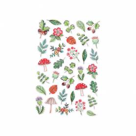 Pegatinas imaginovo flores vintage de papel 190x100 mm en blister - VP29