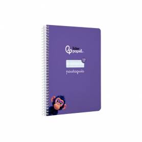 Cuaderno espiral liderpapel di n a5 pautaguia tapa blanda 40h 75 gr cuadro pautado 2,5mm color lila - BC102