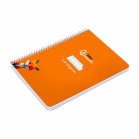 Cuaderno espiral liderpapel di n a5 pautaguia tapa dura 80h 90 gr cuadro pautado 3mm color naranja - BC127