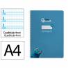 Cuaderno espiral liderpapel din a4 pautaguia tapa blanda 80h 75 gr cuadro pautado 4mm color azul - BF113