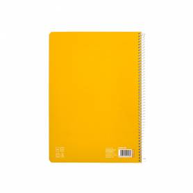 Cuaderno espiral liderpapel di n a4 pautaguia tapa blanda 80h 75 gr cuadro pautado 5mm color amarillo - BF118