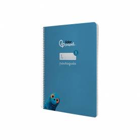 Cuaderno espiral liderpapel di n a4 pautaguia tapa blanda 80h 75 gr cuadro pautado 5mm color azul - BF119