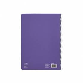 Cuaderno espiral liderpapel di n a4 pautaguia tapa blanda 80h 75 gr cuadro pautado 5mm color lila - BF120