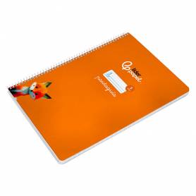 Cuaderno espiral liderpapel di n a4 pautaguia tapa blanda 80h 75 gr cuadro pautado 5mm color naranja - BF121