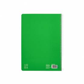 Cuaderno espiral liderpapel di n a4 pautaguia tapa blanda 80h 75 gr cuadro pautado 5mm color verde - BF123