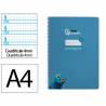 Cuaderno espiral liderpapel din a4 pautaguia tapa dura 80h 90 gr cuadro pautado 4mm color azul - BF137