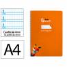 Cuaderno espiral liderpapel din a4 pautaguia tapa dura 80h 90 gr cuadro pautado 4mm color naranja - BF139