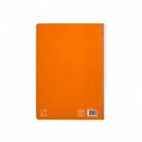 Cuaderno espiral liderpapel din a4 pautaguia tapa dura 80h 90 gr cuadro pautado 4mm color naranja - BF139