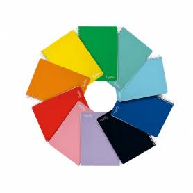 Cuaderno espiral liderpapel din a4 witty tapa dura 80h 90gr pauta 3,5mm con margen colores surtidos - BF42