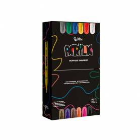 Rotulador liderpapel acrylic base agua todo tipo de superficie punta redonda 3 mm caja de 12 unidades colores - RT45