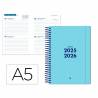 Agenda escolar 25-26 liderpapel espiral basic azul 2 días página a5 bilingüe papel fsc 70 gr - LP547