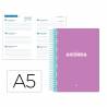 Agenda escolar 25-26 liderpapel espiral classic morado semana vista a5 bilingüe papelfsc 70 gr 70 gr - LP555
