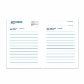 Agenda escolar liderpapel 25-26 espiral cars negro dia pagina a5 bilingüe papel fsc 80 gr - LP597
