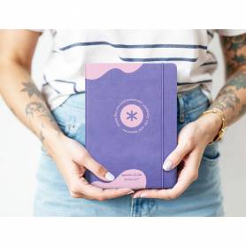 Agenda escolar antartik 25-26 encuadernada go! simil piel morado semana vista a5 bilingüe papel fsc 80 gr - LP657