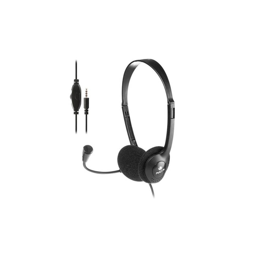 Auricular ngs headset ms103 max con microfono y control de volumen longitud cable 1,5 mt color negro - MS103MAX