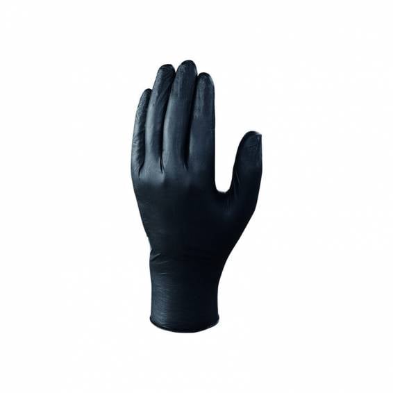 Guantes de nitrilo deltaplus quimico desechable no empolvado talla 6 7 color negro caja de 100 unidades - V1460B10006