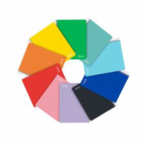 Cuaderno espiral liderpapel a5 micro witty tapa dura 120h 90gr cuadro 5mm 5 bandas 6 taladros colores surtidos - BJ06
