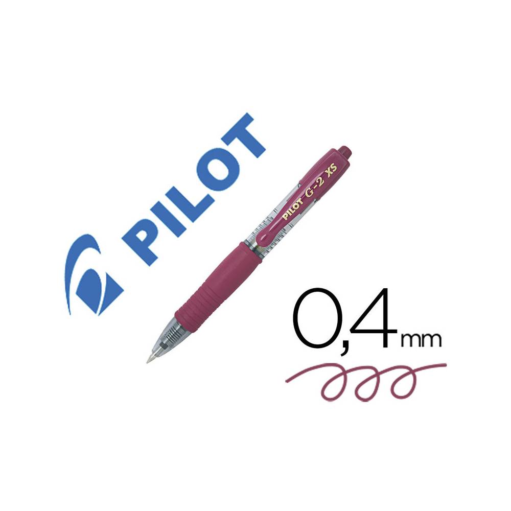 Boligrafo pilot g-2 pixie burdeos tinta gel retractil sujecion de caucho - NG2PB