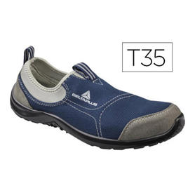 Zapatos de seguridad deltaplus de poliester y algodon con plantilla y puntera - color azul marino talla 35