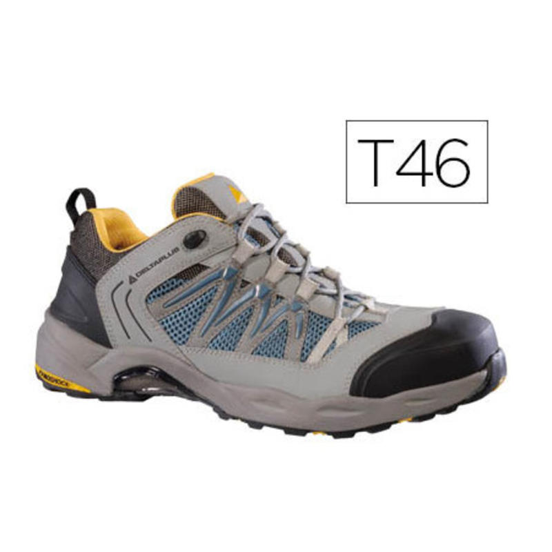 Zapatos de seguridad deltaplus trek de piel serraje puntera y suela composite gris talla 46