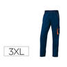 Pantalon de trabajo deltaplus cintura ajustable 5 bolsillos color azul naranja talla 3xl