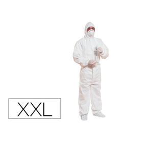 Traje de seguridad deltaplus polipropileno con capucha de un solo uso color blanco6 talla xxl