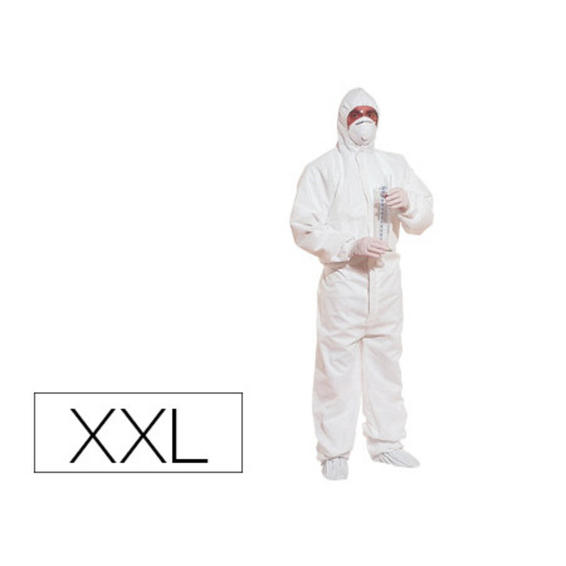Traje de seguridad deltaplus polipropileno con capucha de un solo uso color blanco6 talla xxl