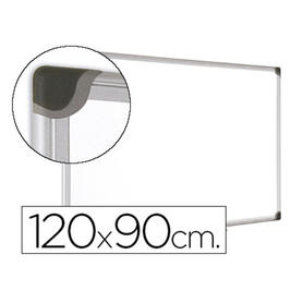 Pizarra blanca bi-office magnetica maya w ceramica vitrificada marco de aluminio 120 x 90 cm con bandeja para