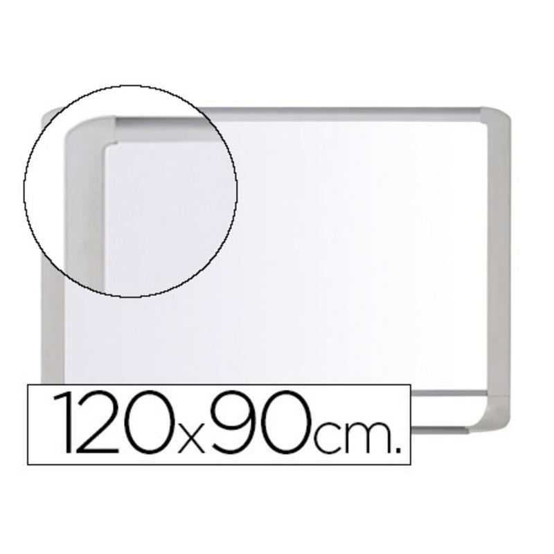 Pizarra blanca bi-office magnetica mastervision vitrificada marco de aluminio blanco 120 x 90 cm con